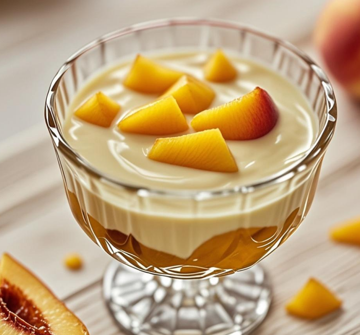 Yellow peach yogurt